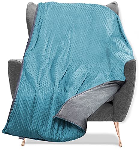 Photo 1 of 
Quility Weighted Blanket with Soft Cover - 25 lbs Full/Queen Size Heavy Blanket for Adults - Heating & Cooling, Machine Washable - (60" X 80")...
Color:Aqua Cover + Grey Cotton Blanket
Size:60"x80" | 25 lbs