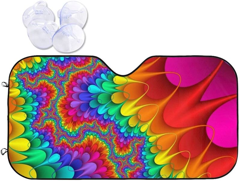 Photo 1 of 
Rainbow Flower car Windshield Sun Shade Foldable Sun Cover Visor for Blocks UV Rays Keep Your Vehicle Cool
Color:Rainbow Flower