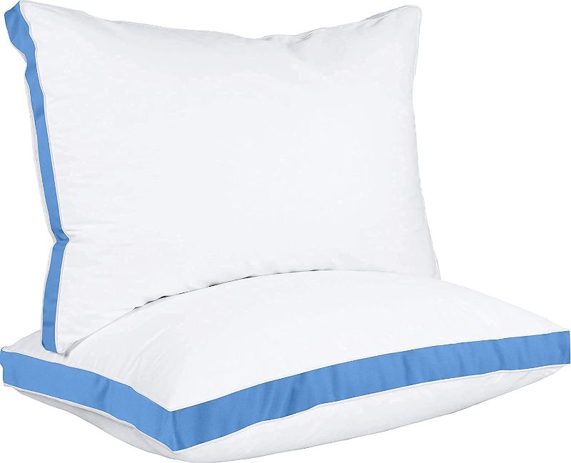 Photo 1 of 
Utopia Bedding Gusseted Pillow (2-Pack) Premium Quality Bed Pillows - Side Back Sleepers - Blue Gusset - 
Color:Blue
Size:Queen