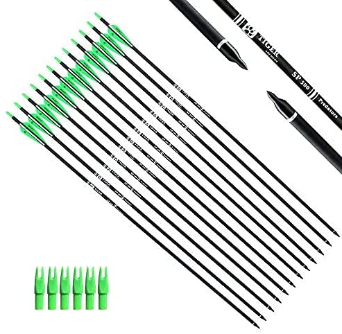 Photo 1 of 
TIGER ARCHERY 30Inch Carbon Arrow Practice Hunting Arrows with Removable Tips for Compound & Recurve Bow(Pack of 12)