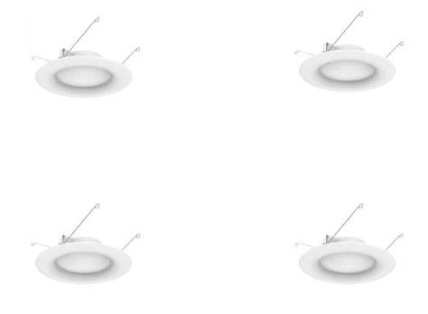 Photo 1 of 6 in. White Integrated LED Recessed Trim (4-Pack), 5000K soft white