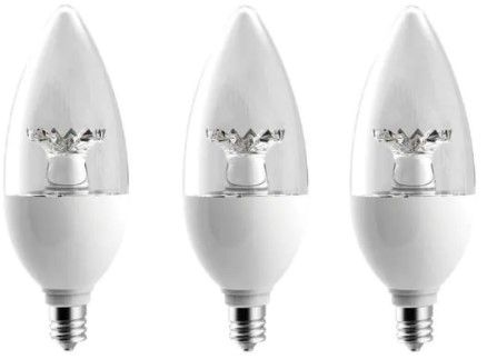 Photo 1 of 40-Watt Equivalent B11 Dimmable CEC LED Light Bulb Soft White (3-Pack) (3-3-PACKS)