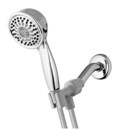 Photo 1 of 5-Spray 3.5 in. Single Wall Mount 1.8 GPM Handheld Shower Head in Chrome