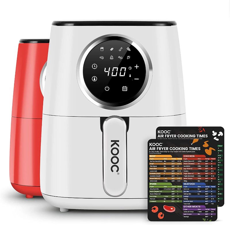 Photo 1 of [NEW LANUCH] KOOC Large Air Fryer, 4.5-Quart Electric Hot Oven Cooker, Free Cheat Sheet for Quick Reference Guide, LED Touch Digital Screen, 8 in 1,...
Size:4.5 Quart
Color:White-4.5QT