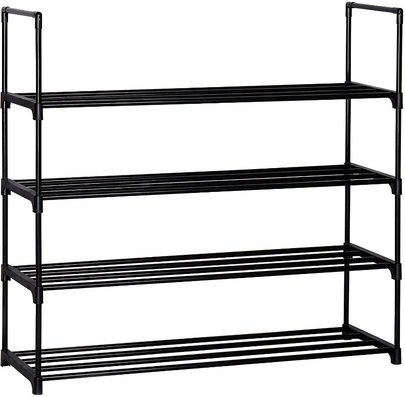 Photo 1 of 
IMVELY 4-Tier Shoe Rack, Metal Shoe Tower,20 Pairs Shoe Storage Shelf Shoe Shelves Metal Shoe Stand for Entryway Closet in Black