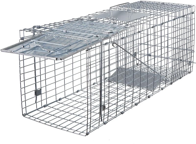 Photo 1 of ANT MARCH Live Animal Cage Trap 32''x11.5"x13" Steel Humane Release Rodent Cage Iron Door for Rabbits, Stray Cat, Squirrel,