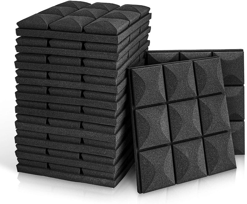 Photo 1 of 12 Pack Set Acoustic Foam Panels, Studio Wedge Tiles, 2" X 12" X 12"