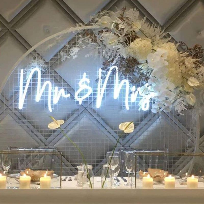 Photo 1 of 
Mr&MRS Neon Sign for Wall, Bedroom, Home,Decor,Cool White Neon Sign for Bachelorette Party Bar Club, Birthday Party Wedding Decoration Size- 50 x20 cm