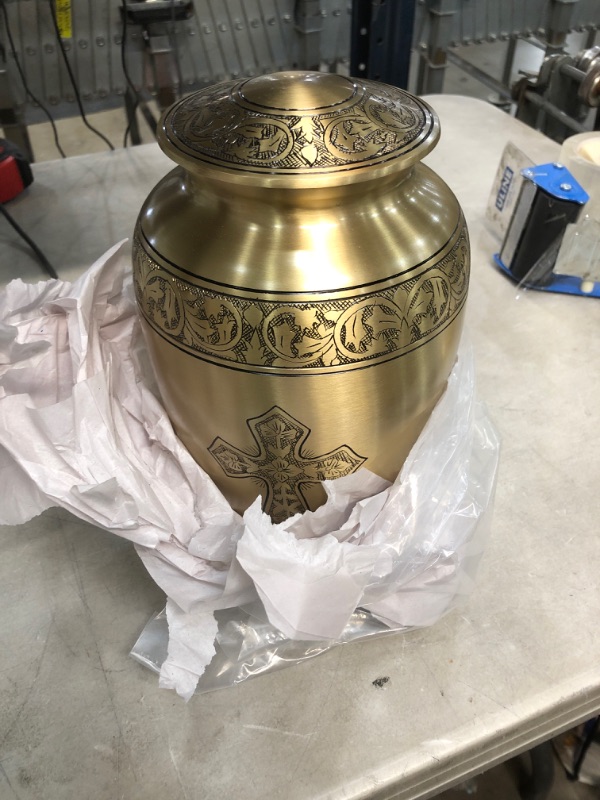 Photo 2 of 
Trupoint Memorials Bronze Adult Cremation Urn for Human Ashes - A Warm and Lovely Large Urn with a Hand Crafted Classy Finish to Honor Your Loved One - with...
Size:Adult