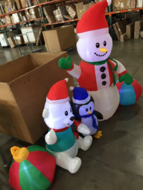 Photo 2 of 
Home Accents Holiday
6.5 ft Pre-Lit LED Snowman and Friends Christmas Inflatable