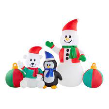 Photo 1 of 
Home Accents Holiday
6.5 ft Pre-Lit LED Snowman and Friends Christmas Inflatable