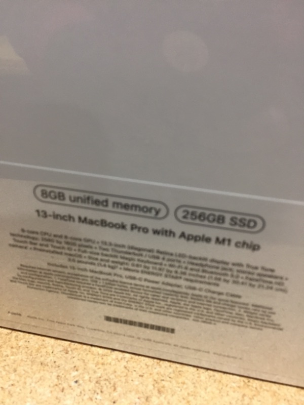 Photo 8 of 2020 Apple MacBook Pro with Apple M1 Chip (13-inch, 8GB RAM, 256GB SSD Storage) - Space Gray....****FACTORY SEALED/STRAPPED****
Item was Open to Verify Contents