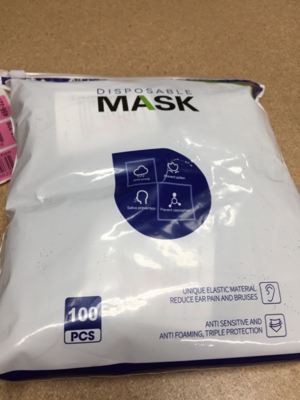 Photo 2 of 100Pcs Disposable Face Masks, Black Face Mask, 3 Ply Disposable Mask