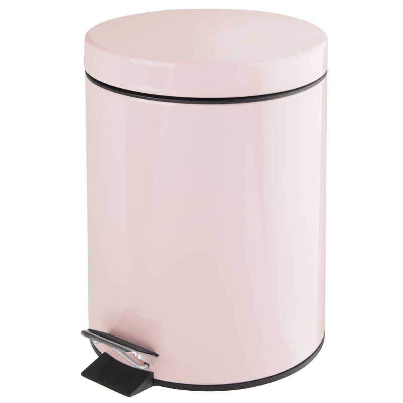 Photo 1 of 5 Liter Round Metal Step Trash Can Garbage Bin for Office in Blush, by MDesign
