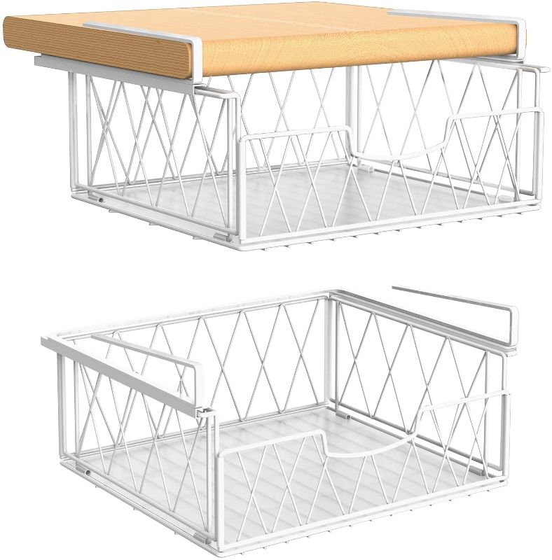 Photo 1 of Under Shelf Basket, 2 PACK Sliding Wire Rack