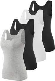 Photo 1 of Elastic Tank Tops for Women Undershirts Pack of 4 Slim-Fit