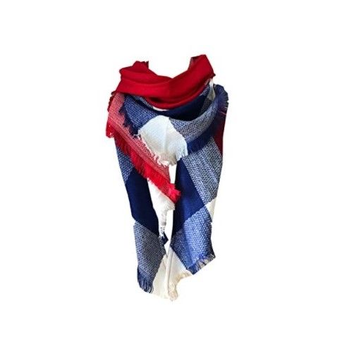 Photo 1 of Wander Agio Womens Warm Long Shawl Winter Wraps Large Scarves Knit Cashmere Feel Plaid Triangle Scarf, set of 4