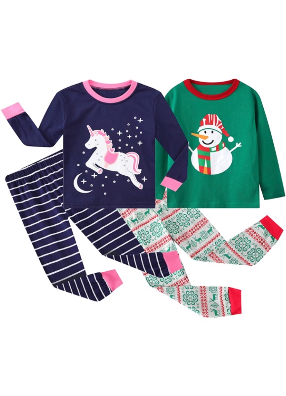 Photo 1 of ALI SEA girls boys christmas clothes sets toddler long sleeve shirt leggings 2 pack
unicorn: size 5-6Y
snowman: size 5T/120