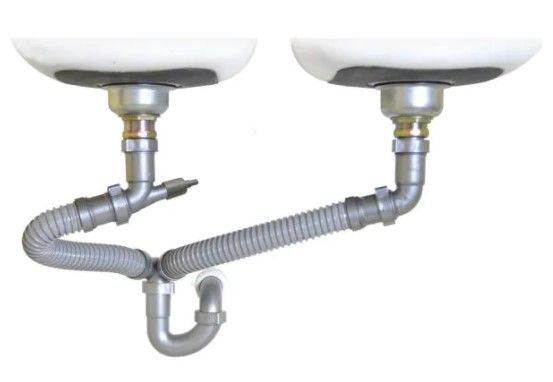 Photo 1 of 1-1/2 in. All-in-One Drain Kit for Double Bowl Kitchen Sinks
