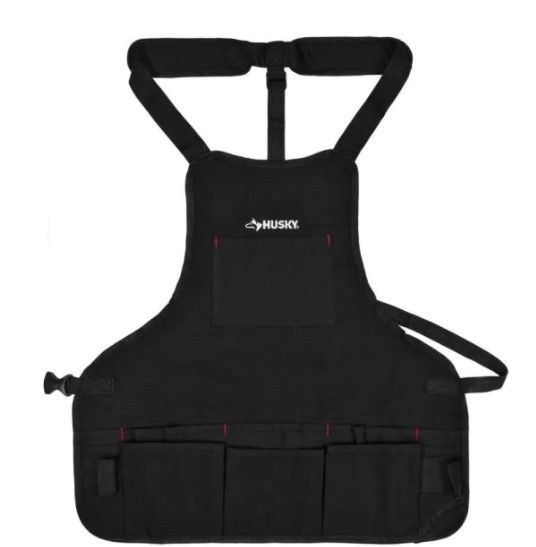 Photo 1 of Husky
23 in. 16-Pocket Black Canvas Bib Tool Apron