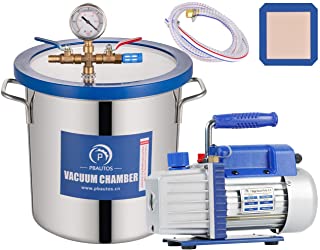 Photo 1 of 3 Gallon Vacuum Chamber with Pump, Stainless Steel Vacuum Degassing Chamber Kit, Degassing Chamber Kit with 4CFM 1/3HP Single Stage Vacuum Pump & Oil Not for Wood Stabilizing
