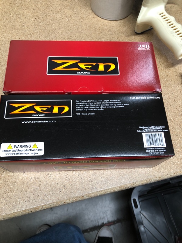 Photo 2 of 1 Box - 250pc Zen King Size Full Flavor Cigarette Tubes
