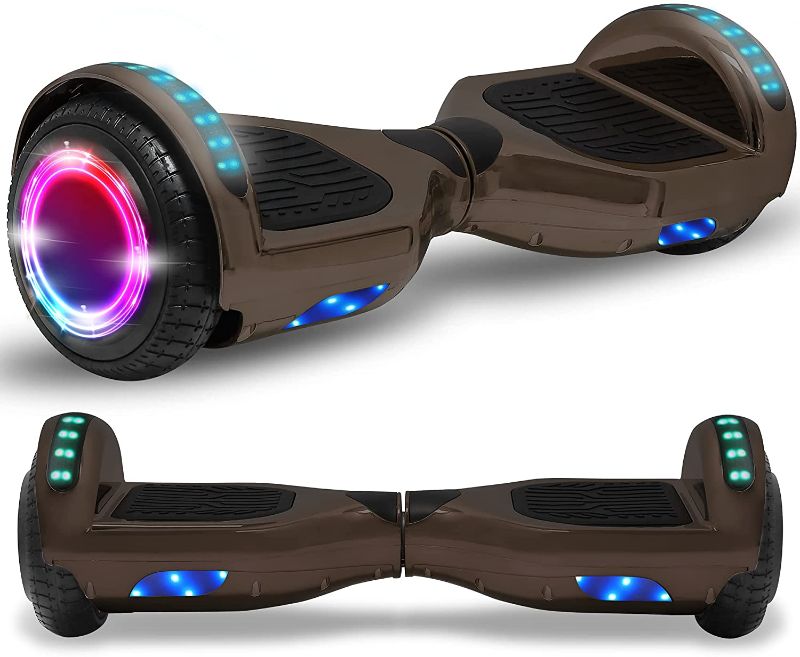 Photo 1 of SOMETHING BROKEN ON INSIDE STILL FUNCTIONAL, Newest Generation Electric Hoverboard Dual Motors Two Wheels Hoover Board Smart Self Balancing Scooter with Built-in Bluetooth Speaker LED Lights for Adults Kids Gift (Chrome Black)
