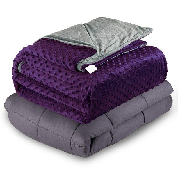 Photo 1 of 15LB Weighted Blanket for Adults - Twin Size 48”x72” Grey Plum Cover
