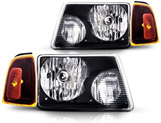 Photo 1 of Ranger Headlight Housing from Torchbeam, Replacement for 01 02 03 04 05 06 07 08 09 10 11 Ranger Headlight Assembly +Corner light OE Projector Headlamp Black Housing Clear Lens
