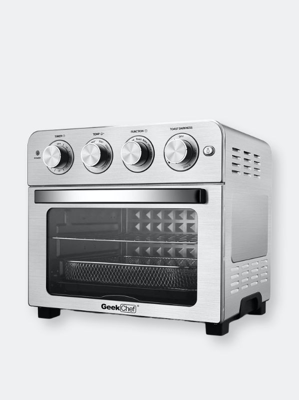 Photo 1 of Geek Chef 1700-Watt 24 Qt. Stainless Steel Air Fryer Oven, Silver
