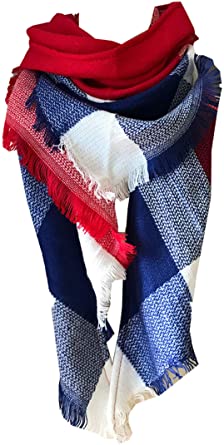 Photo 1 of Wander Agio Womens Warm Long Shawl Winter Wraps Large Scarves Knit Cashmere Feel Plaid Triangle Scarf
set of 2