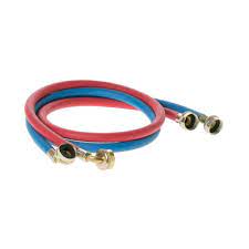 Photo 1 of 4 ft. Universal (1 Blue and 1 Red) Rubber Washer Hoses (2-Pack)
