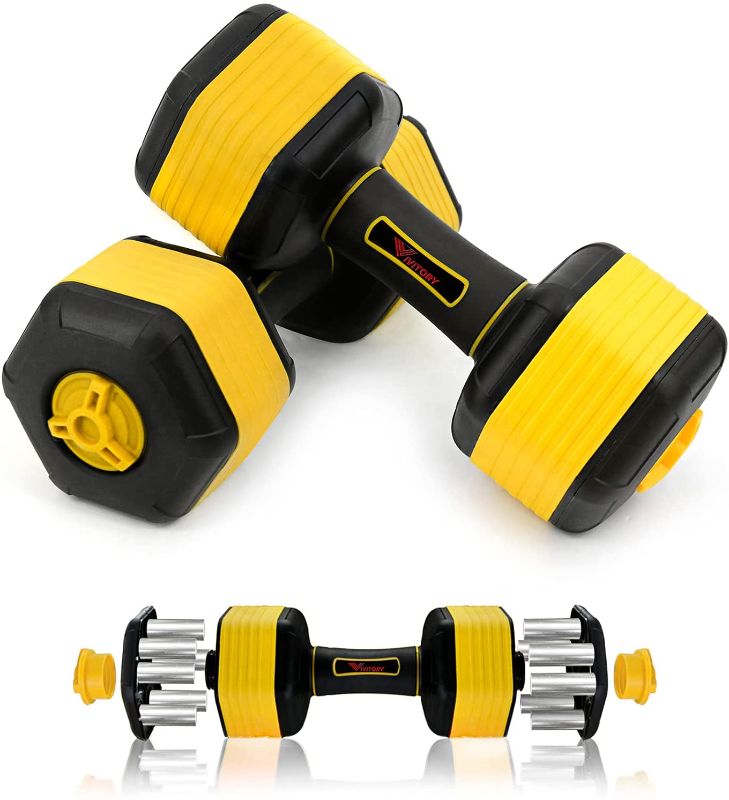 Photo 1 of -VIVITORY Adjustable Dumbbell Weight Set, 1 Pair 11/20/28/37 Lbs Dumbbell Set with Non-Slip Neoprene Handles, All-Purpose Men Exercise Dumbbells Set for Home Gym Office Workout Fitness

