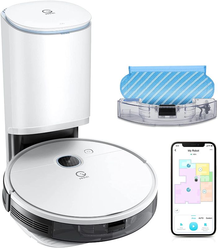 Photo 1 of yeedi Vac Station Robot Vacuum and Mop, Self-Emptying 3 in 1, 30 Days Auto Empty, 3000Pa Suction, Carpet Detect, Smart Mapping, Editable Map, Clean Schedule, Virtual Boundary, 200mins Runtime
