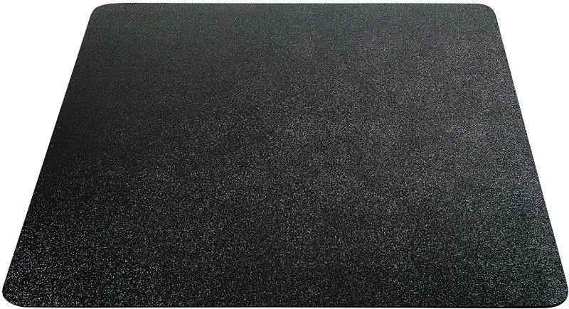 Photo 1 of Deflecto Non-studded EconoMat Chair Mat, for Hard Floors, Straight Edge, Black, 46" x 60"