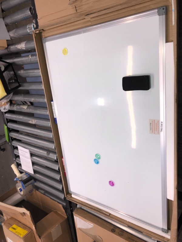 Photo 1 of Magnetic Dry Erase Board, 34"W x 23"H Aluminum Frame