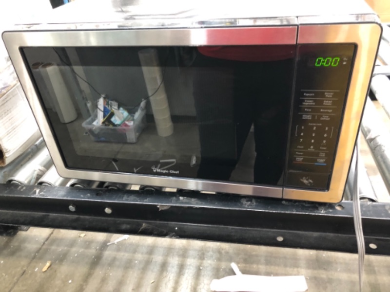 Photo 3 of 1.1 cu. ft. Countertop Microwave in Stainless Steel with Gray Cavity