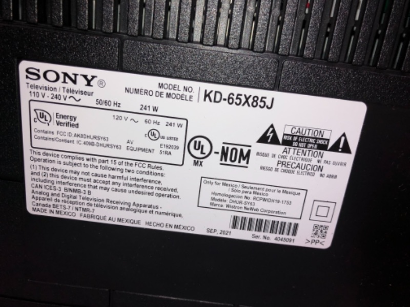 Photo 1 of 65" Class X85J Series LED 4K UHD Smart Google TV