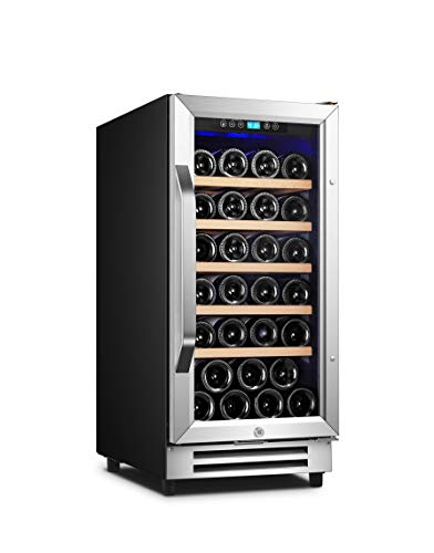 Photo 1 of Karcassin 15 inch Wine Cooler Refrigerator  Compressor Wine Bottle Cooler Single Temp Zones for Red and White  Stores upto 32 Bottles
