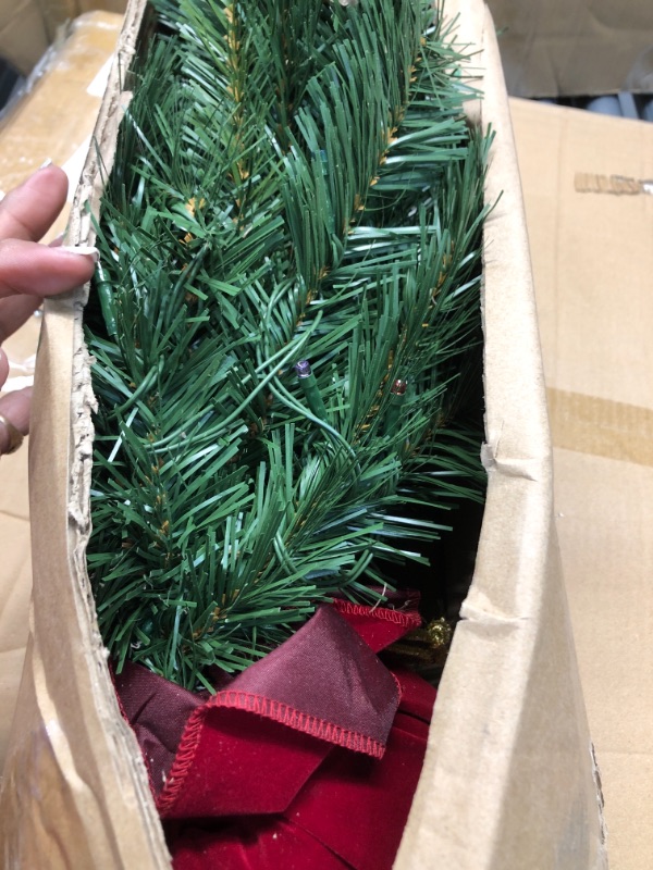 Photo 1 of 24-in. Pre-Lit LED Multicolor Majestic Fir Artificial Christmas Tree, Green