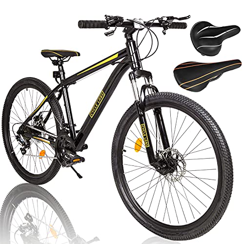 Photo 1 of Cycle-Labs (US Based Business) 27.5 Inch Mountain Bike 21 Speed for Men Women Adult Hard Trail Front Suspension Disc Brakes Aluminum Steel Frame - Bla