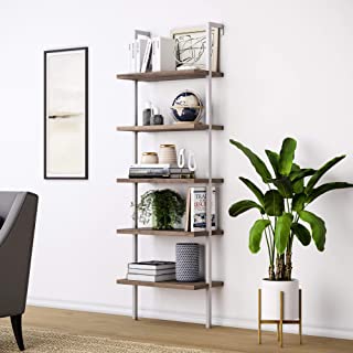 Photo 1 of Nathan James Theo 5-Shelf Wood Modern Bookcase, Open Wall  WHITE