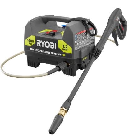 Photo 1 of *handle broken off, SEE last picture*
RYOBI 1,600 PSI 1.2 GPM Electric Pressure Washer