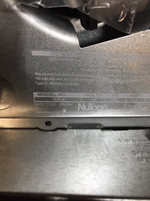 Photo 4 of *SEE last picture for damage*
Broan-NuTone 50 CFM Ceiling Bathroom Exhaust Fan with Light