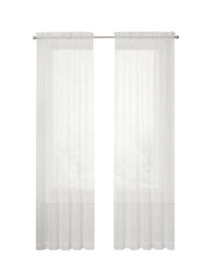 Photo 1 of 3 PACKS OF Voile 59 in. W x 84 in. L Sheer Window Curtain in White
