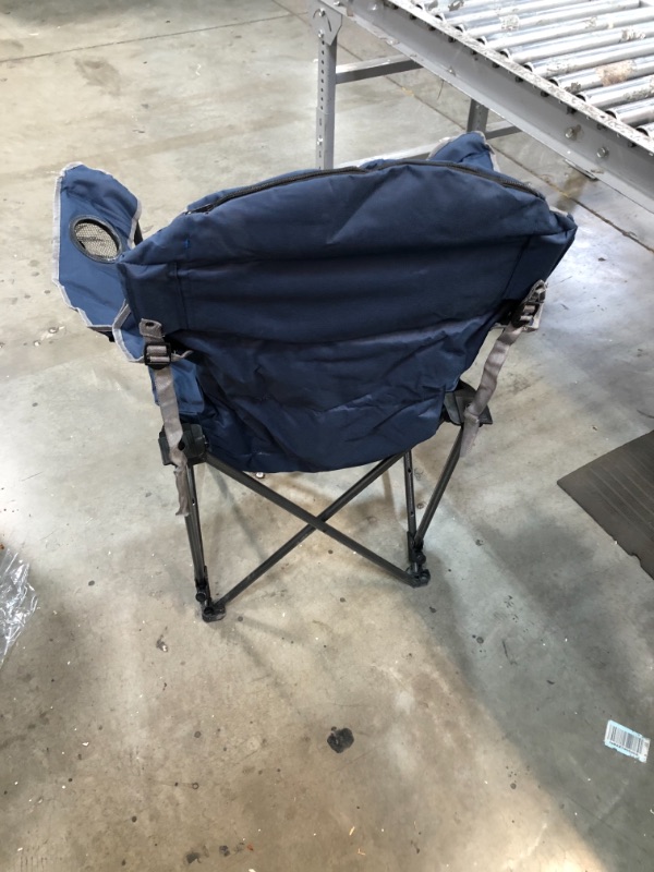 Photo 3 of *USED*
Coastrail Outdoor Reclining Camping Chair 3 Position Folding Lawn Chair for Adults Padded Comfort Camp Chair with Cup Holders, Head Bag and Side Pockets, Supports 350lbs, Blue&Grey
