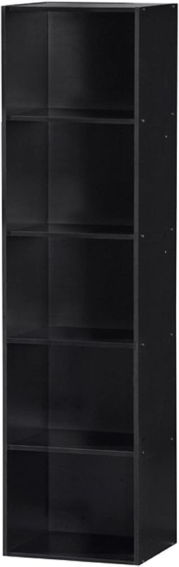 Photo 1 of *MISSING manual*
Hodedah Import Hodedah 5 Shelve Bookcase, Black, 11.77"D x 15.91"W x 59.06"H
