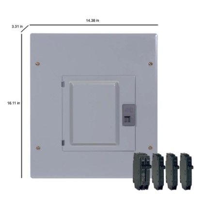 Photo 1 of *SEE last picture for damage*
GE 100 Amp 12-Space 22-Circuit Main Breaker Indoor Load Center Contractor Kit