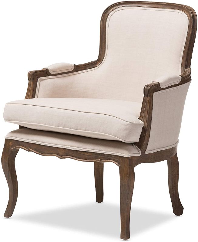 Photo 1 of *SEE last pictures for damage*
Baxton Studio Napoleon Traditional French Accent Chair, Ash
