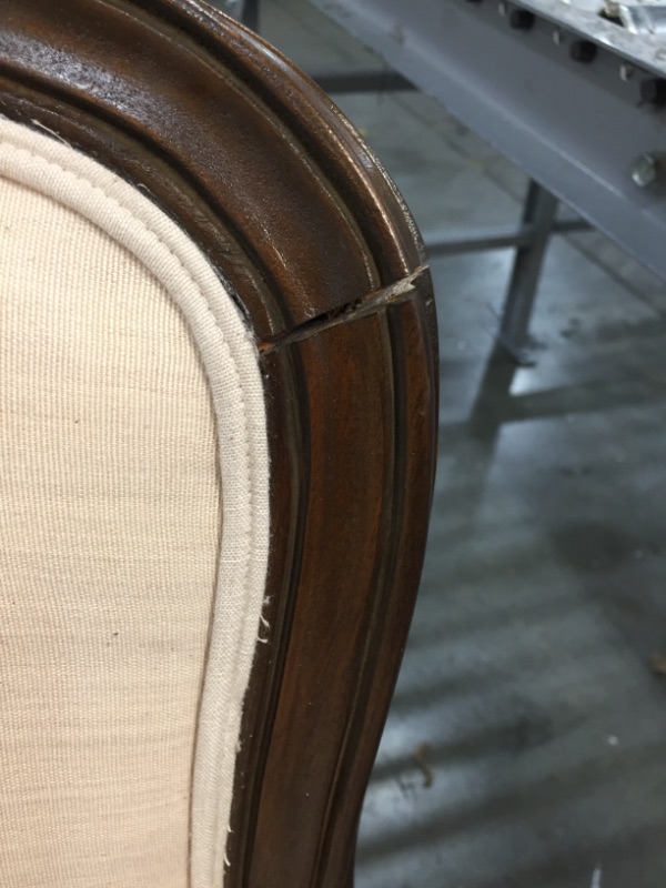 Photo 4 of *SEE last pictures for damage*
Baxton Studio Napoleon Traditional French Accent Chair, Ash
